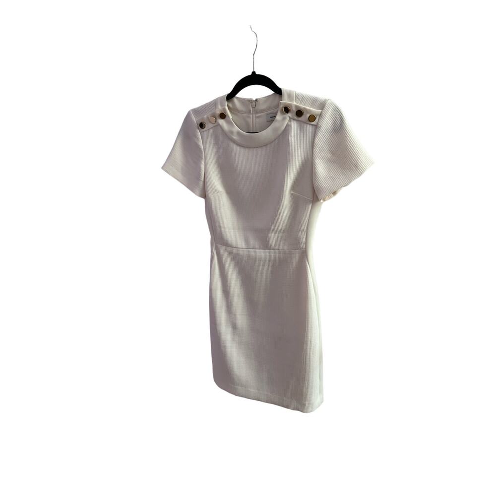 Club Monaco White Button Shoulder Midi Dress Size 00 - Picture 4 of 6